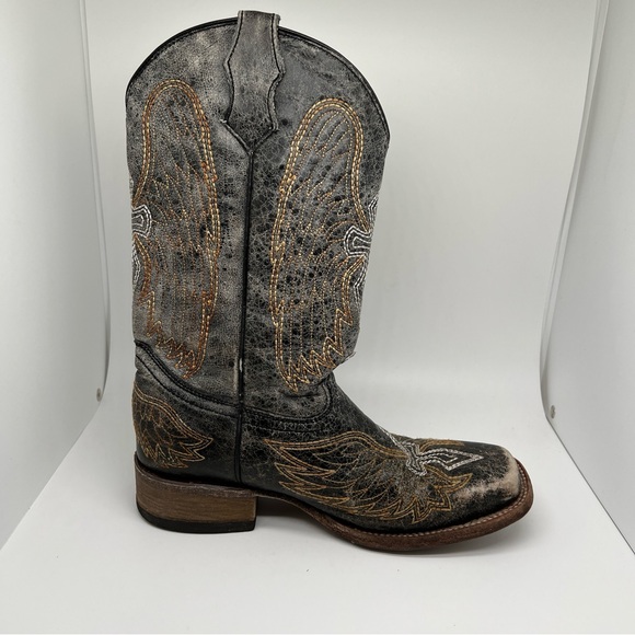 Teens Corral Leather Boots Size 4 - Picture 6 of 10